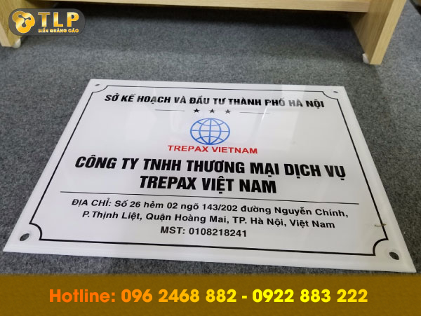 bien cong ty mica - Địa chỉ làm biển công ty mica giá rẻ, uy tín tại Hà Nội
