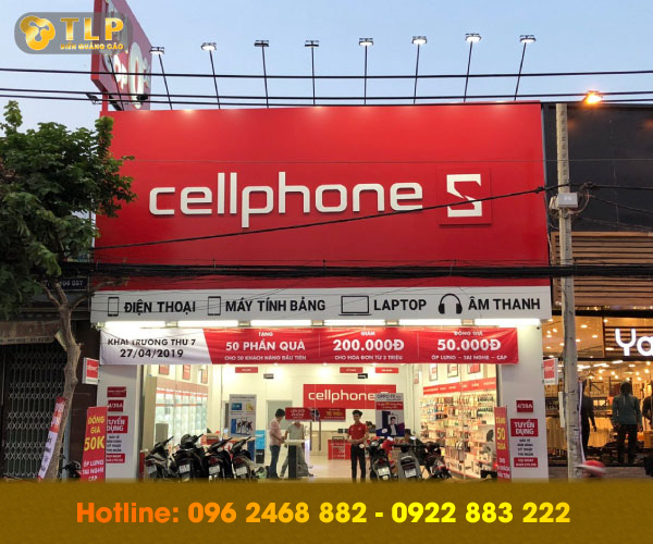 bien hieu cua hang dien thoai cellphones - Làm biển quảng cáo cho cửa hàng điện thoại và những lưu ý