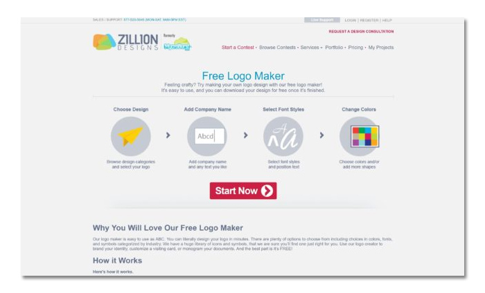 lam va tao logo online mien phi zillion designs - Top 15 phần mềm thiết kế logo online miễn phí