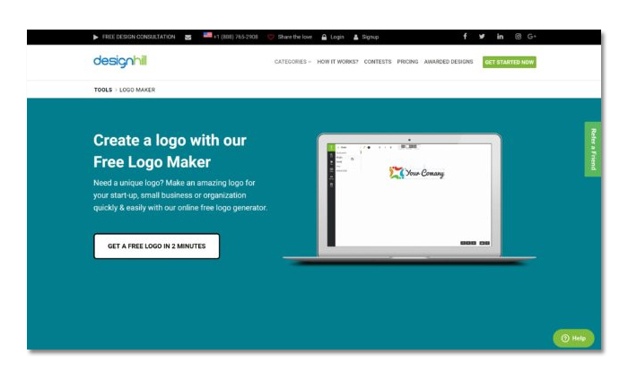 thiet ke logo online dep voi design hill - Top 15 phần mềm thiết kế logo online miễn phí