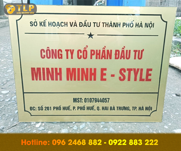 bien cong ty gia re 1 - Địa chỉ làm biển công ty mica giá rẻ, uy tín tại Hà Nội