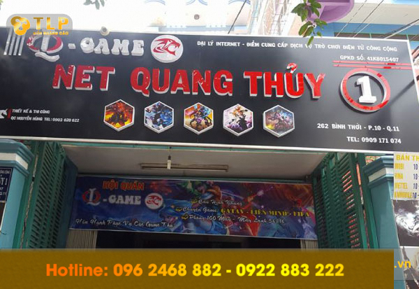bien hieu net quang thuy - Địa chỉ làm biển quảng cáo quán net uy tín tại Hà Nội