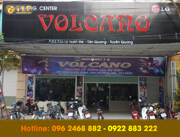 bien quang cao quan net volcano - Địa chỉ làm biển quảng cáo quán net uy tín tại Hà Nội