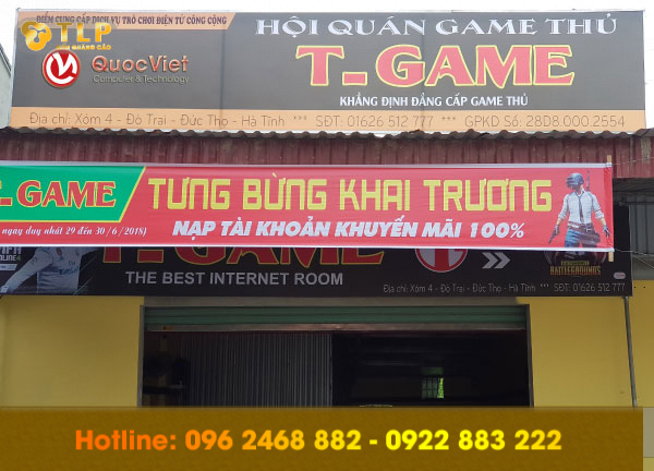 bien quang cao quan net - Địa chỉ làm biển quảng cáo quán net uy tín tại Hà Nội